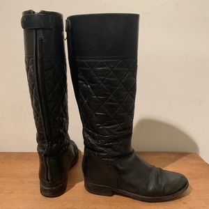 Chanel Black Leather Riding Boots Size 40.5